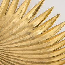 Handcast Brass Palm Tree Leaf Decorative Bowl Sculpture, Large