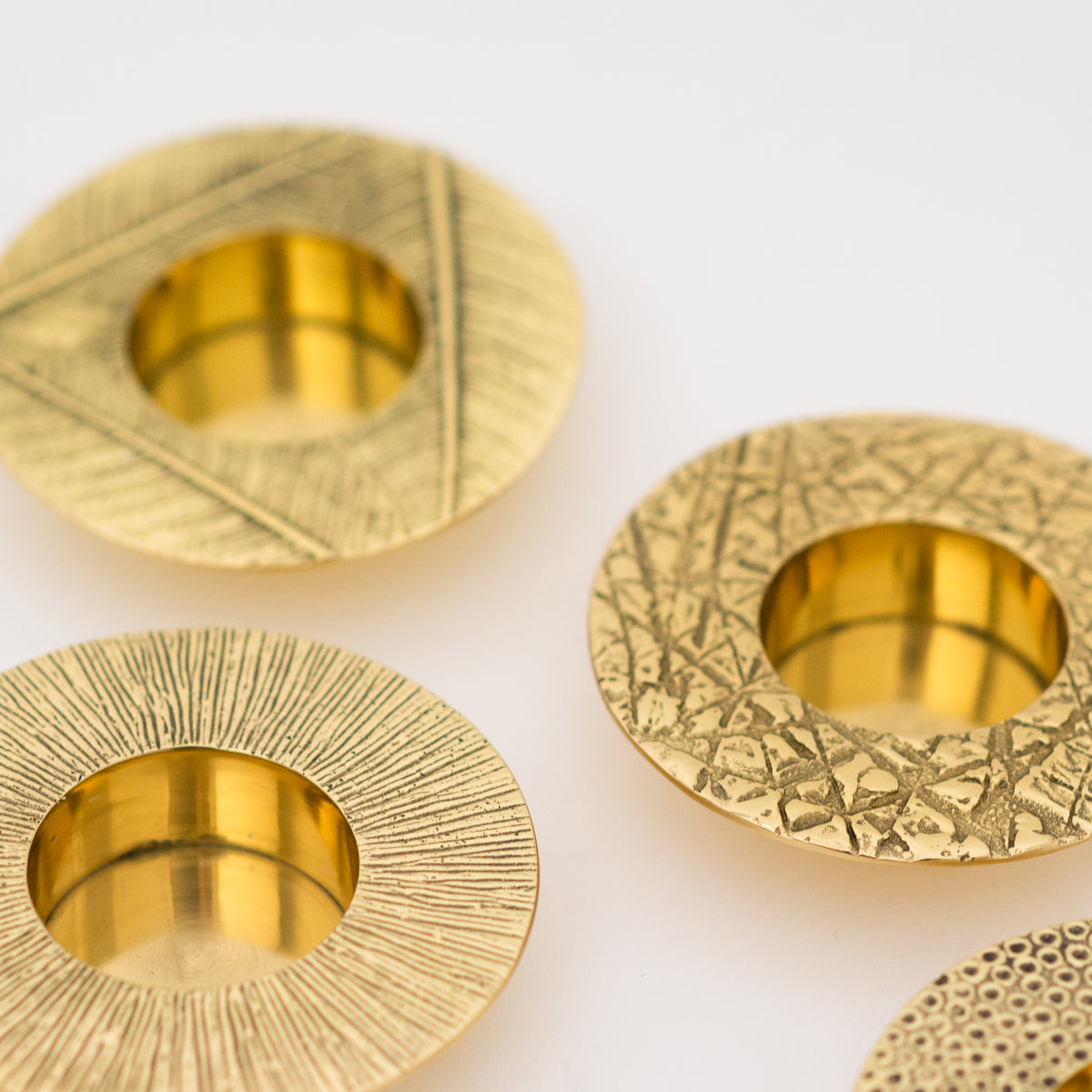Brass Sun tealight candle holder