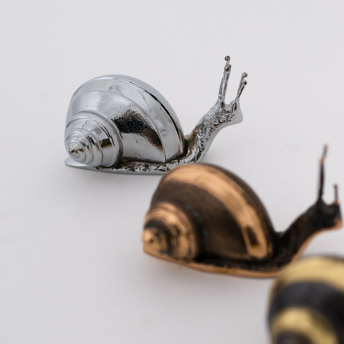 Handmade Nickel plated Decorative Snail, Large Paperweight