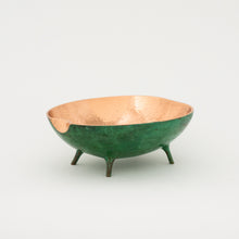 Verdigris Bronze Decorative Bowl with Legs, Vide-Poche