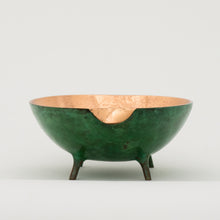 Verdigris Bronze Decorative Bowl with Legs, Vide-Poche