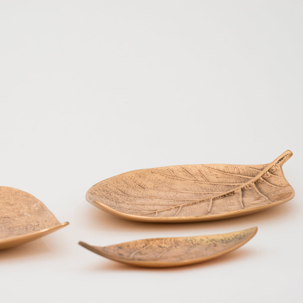 Cast Bronze Leaf Decorative Handmade Dish Vide-poche, Medium