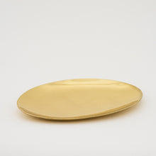 Handcrafted Brushed Brass Decorative Plate Vide-poche, Large