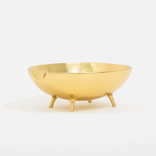 Handcast Brass Bowl With Legs Videpoche