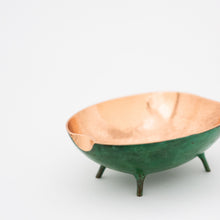Verdigris Bronze Decorative Bowl with Legs, Vide-Poche