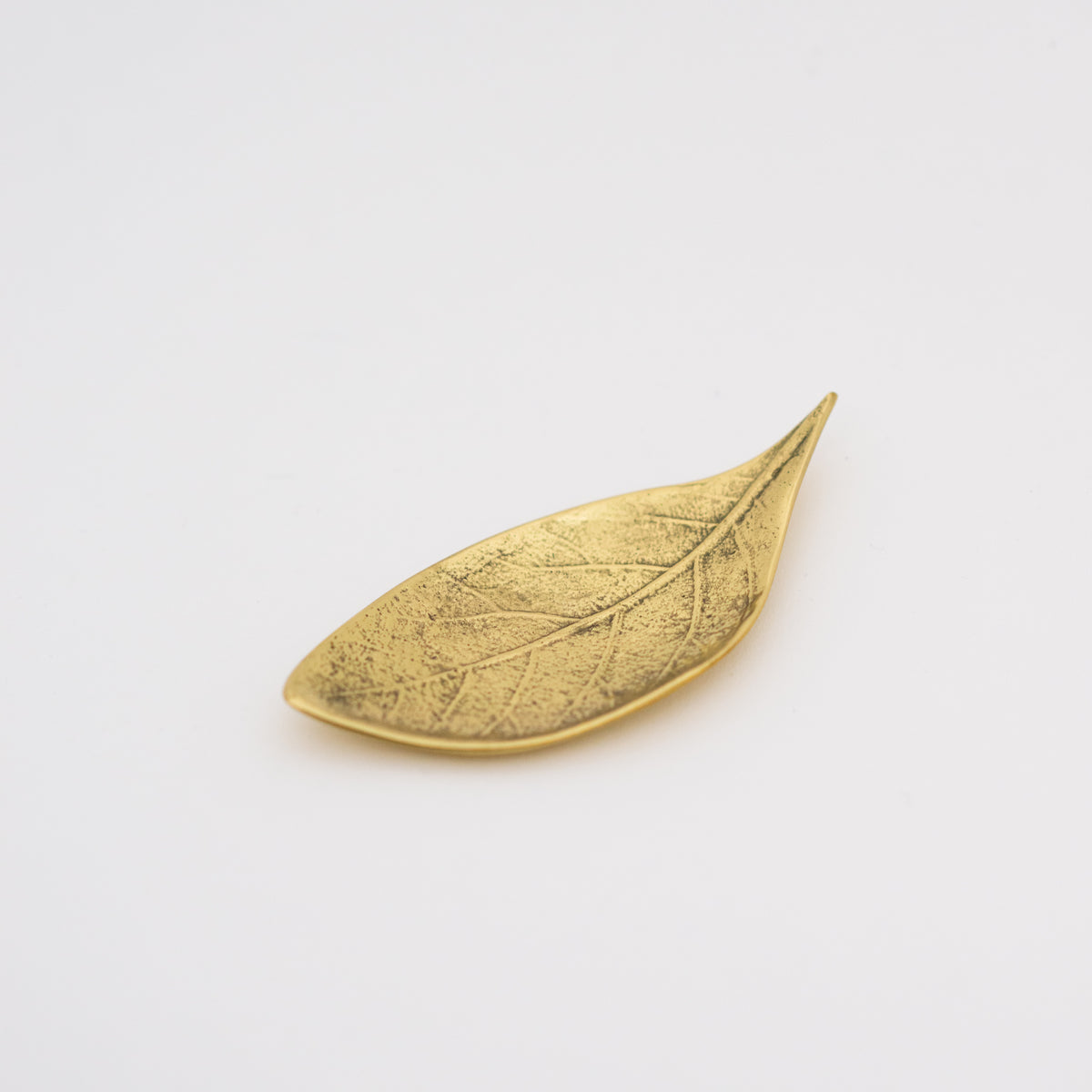 Brass Cast Leaf Decorative Tray Dish Vide-poche, Small