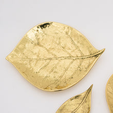 Set of 3 Handmade Brass Leaves Decorative Dishes, Vide-Poche