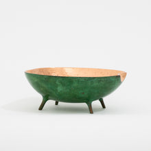 Verdigris Bronze Decorative Bowl with Legs, Vide-Poche