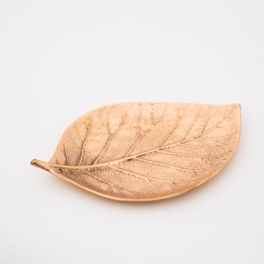 Cast Bronze Leaf Decorative Handmade Dish Vide-poche, Medium