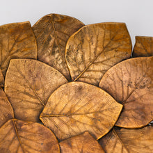 Handmade Bronze Cast Leaf Decorative Bowl Sculpture, Medium