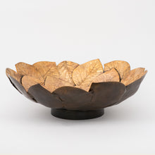 Handmade Bronze Cast Leaf Decorative Bowl Sculpture, Medium