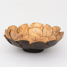 Handmade Bronze Cast Leaf Decorative Bowl Sculpture, Medium