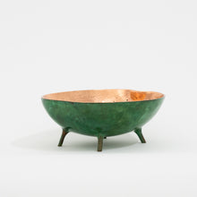 Verdigris Bronze Decorative Bowl with Legs, Vide-Poche
