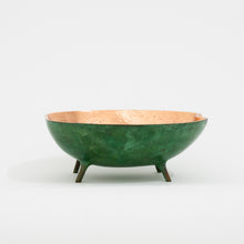 Verdigris Bronze Decorative Bowl with Legs, Vide-Poche