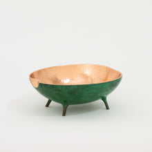 Verdigris Bronze Decorative Bowl with Legs, Vide-Poche