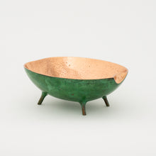 Verdigris Bronze Decorative Bowl with Legs, Vide-Poche