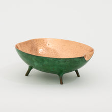 Verdigris Bronze Decorative Bowl with Legs, Vide-Poche