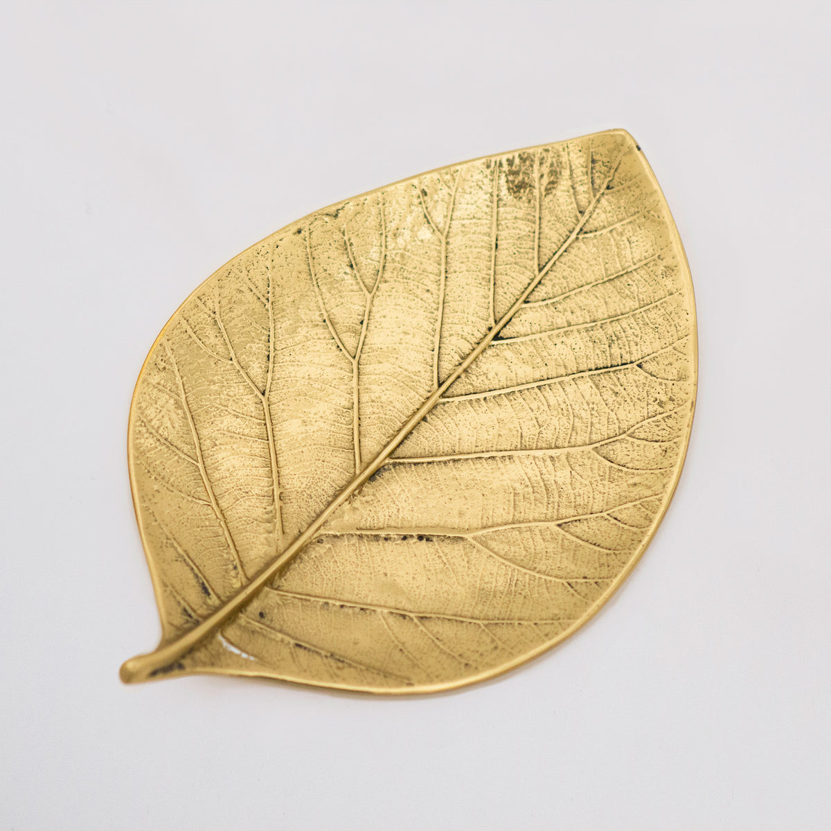 Cast Bronze Leaf Decorative Handmade Dish Vide-poche, Large