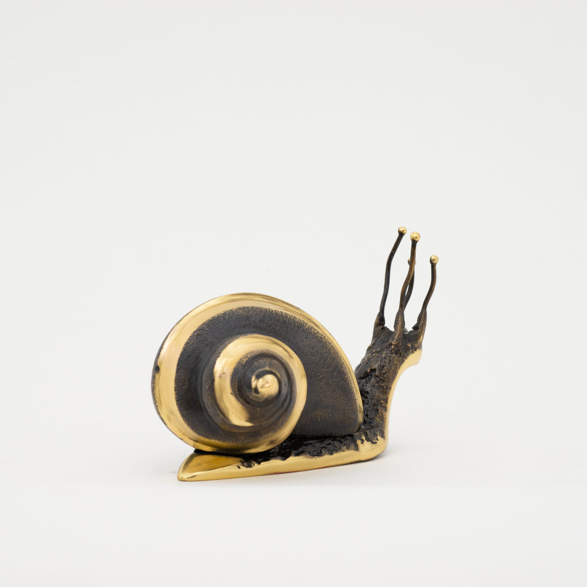 Handmade Cast Brass Snail Paperweight, Large