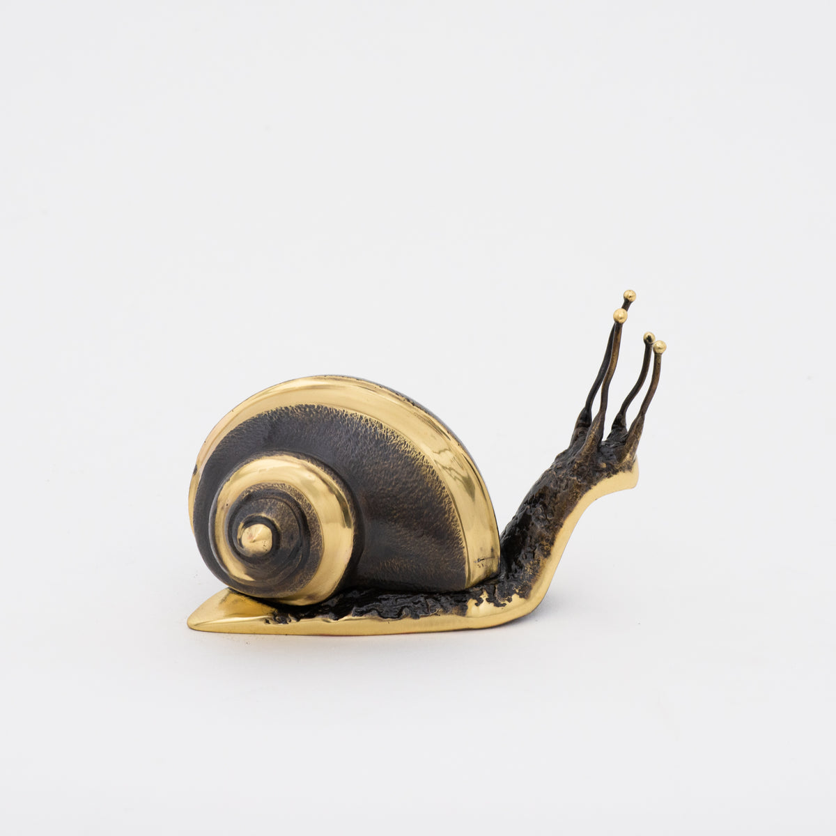 Handmade Cast Brass Snail Paperweight, Large