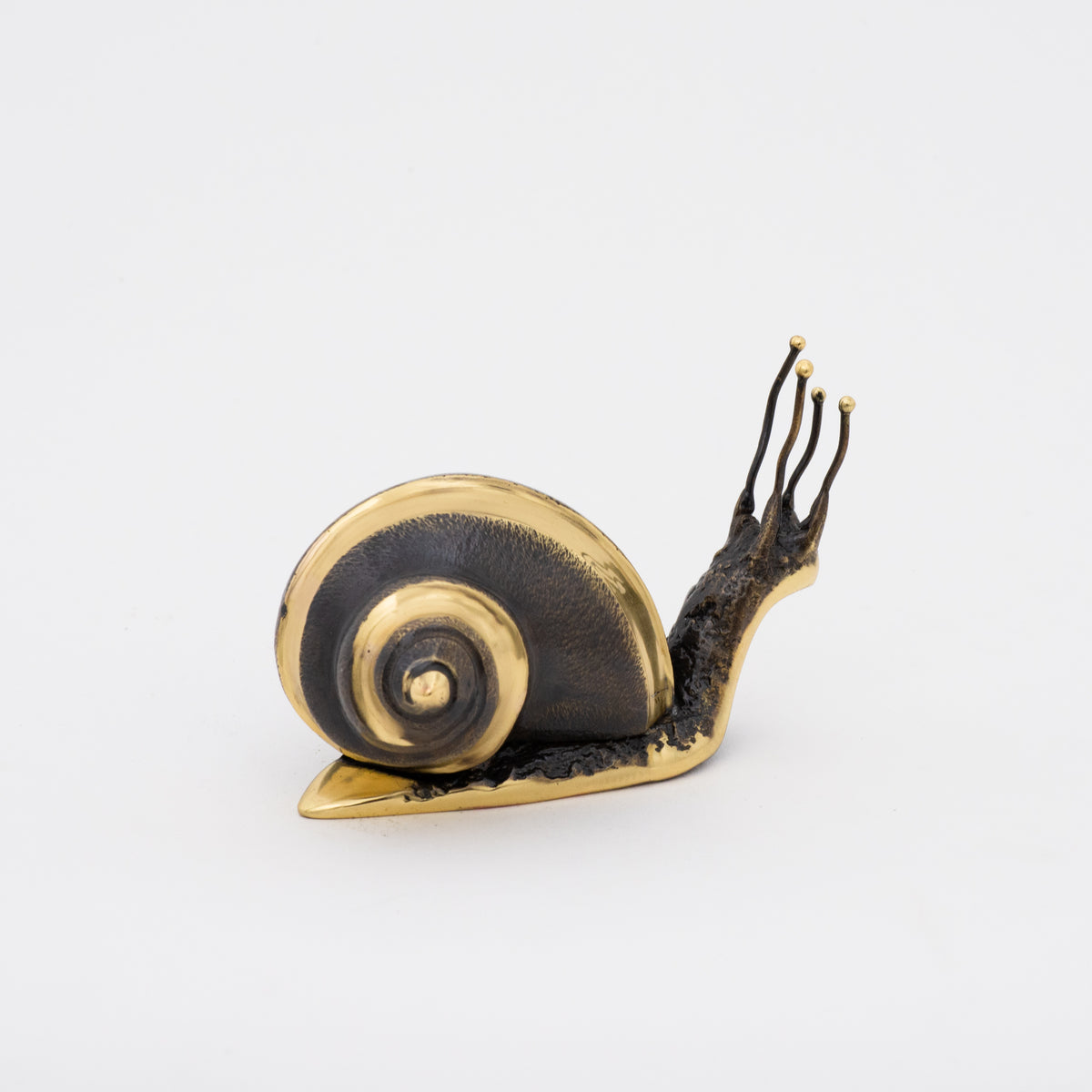 Handmade Cast Brass Snail Paperweight, Large