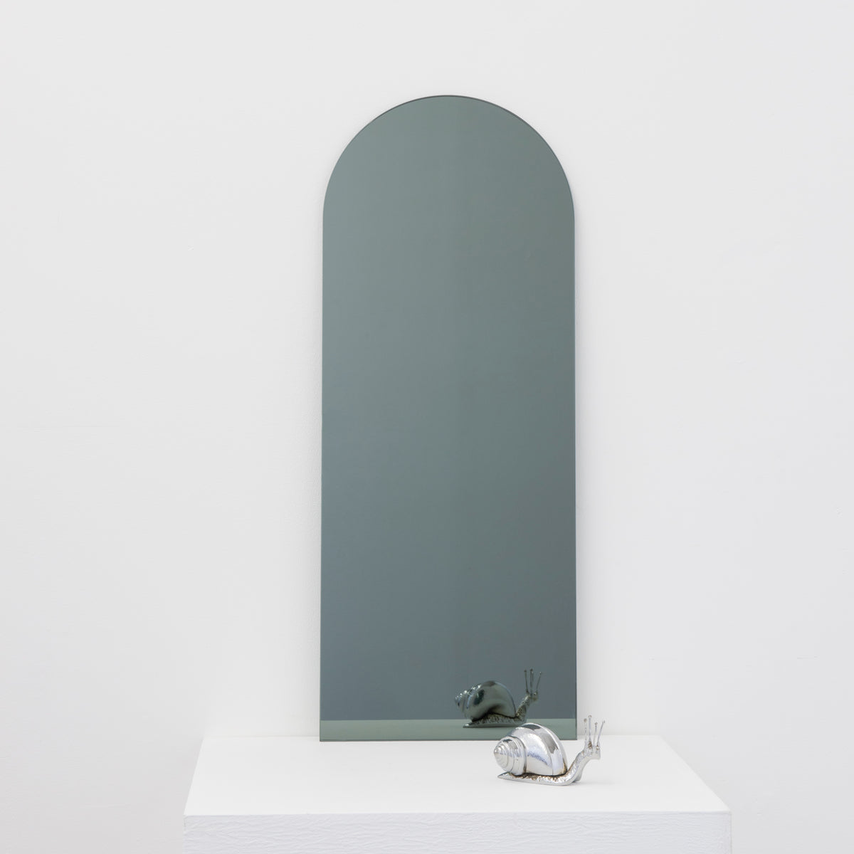 Arcus™ Arch shaped Black Tinted Contemporary Frameless Mirror with Floating Effect