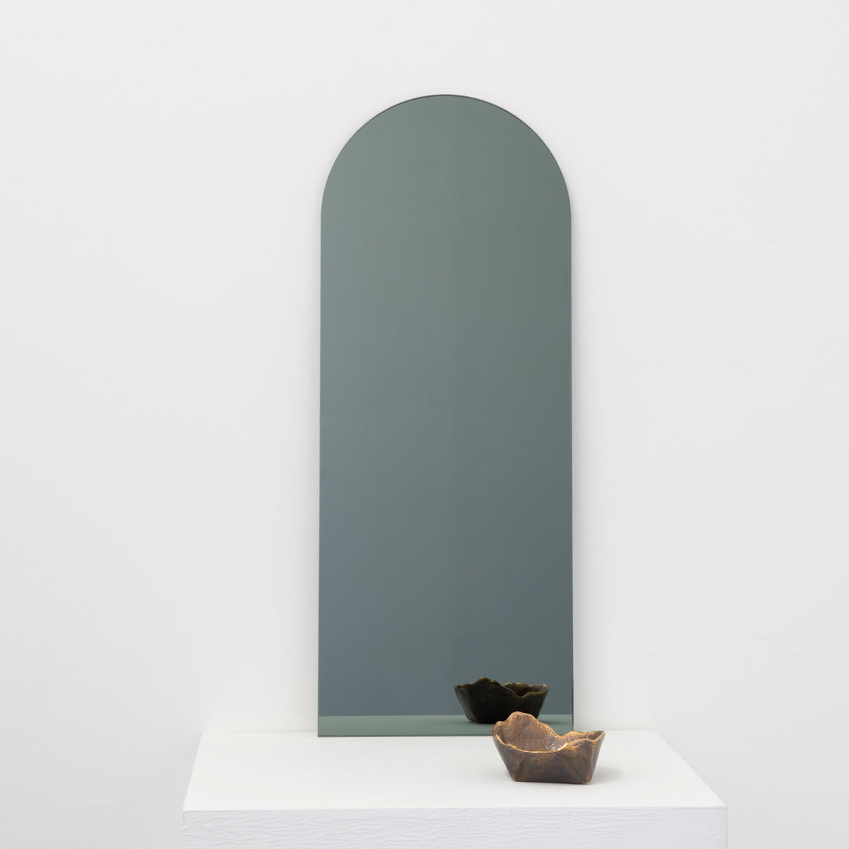Arcus™ Arch shaped Black Tinted Contemporary Frameless Mirror with Floating Effect