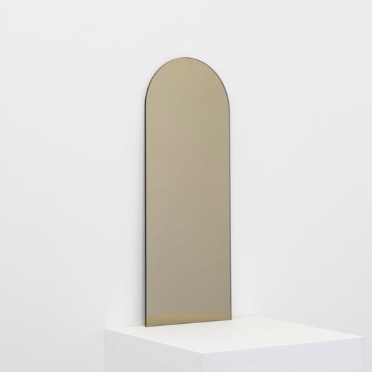Arcus™ Arched Bronze Tinted Minimalist Frameless Mirror with a Floating Effect