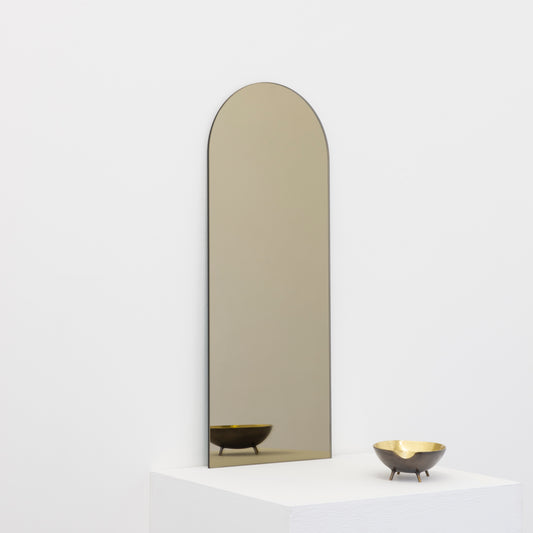 Arcus™ Arched Bronze Tinted Minimalist Frameless Mirror with a Floating Effect