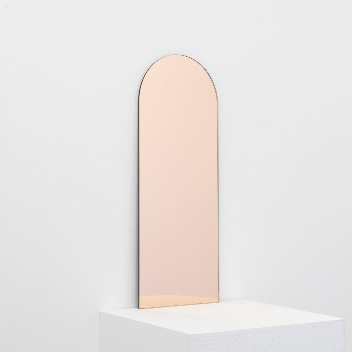 Arcus™ Arch shaped Rose Gold Tinted Contemporary Frameless Mirror