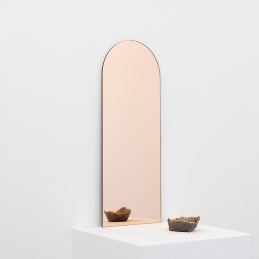 Arcus™ Arch shaped Rose Gold Tinted Contemporary Frameless Mirror