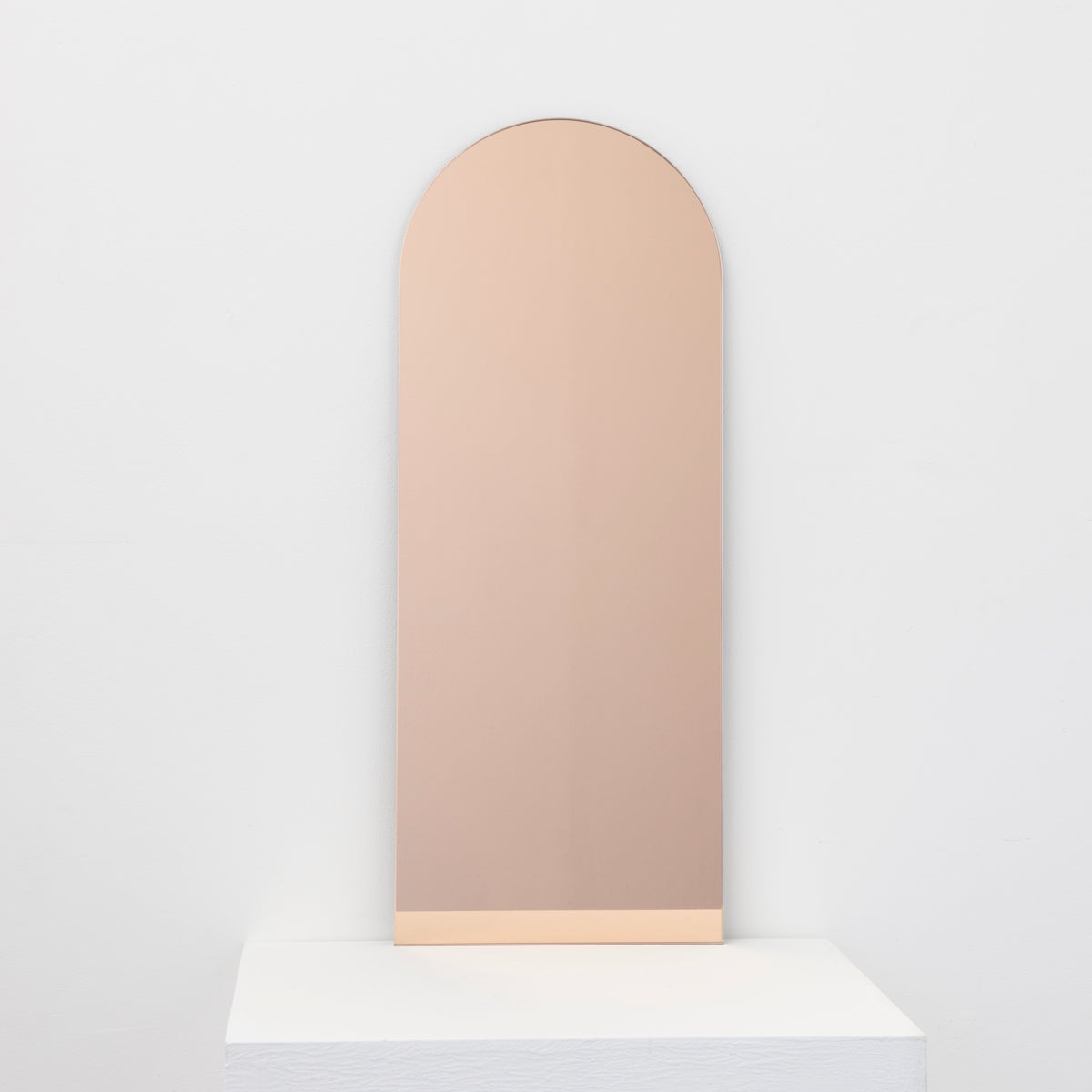 Arcus™ Arch shaped Rose Gold Tinted Contemporary Frameless Mirror