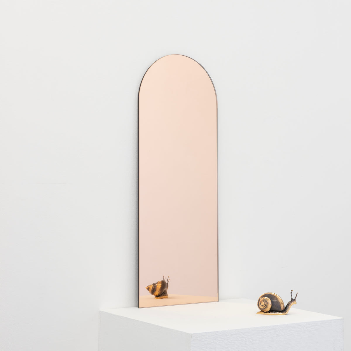 Arcus™ Arch shaped Rose Gold Tinted Contemporary Frameless Mirror