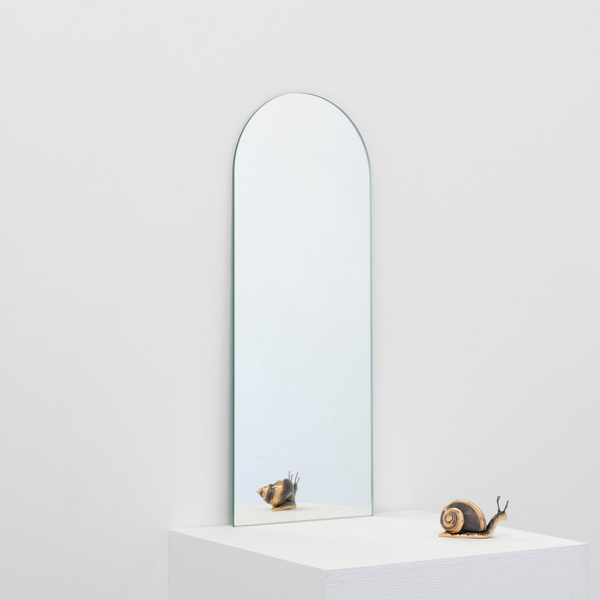 Arcus™ Arched Minimalist Frameless Mirror with a Floating Effect