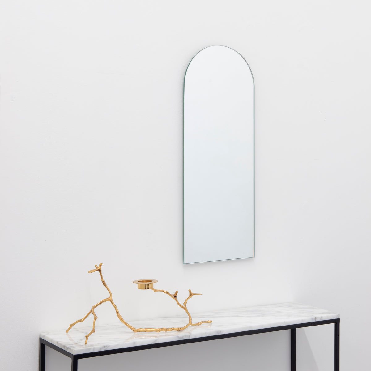 Arcus™ Arched Minimalist Frameless Mirror with a Floating Effect