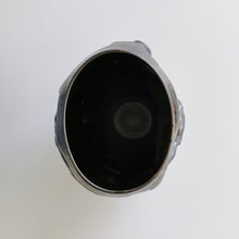 Unique Ceramic Sculpture Vessel, Tall Black Crumpled Form N.53, Objet d'Art