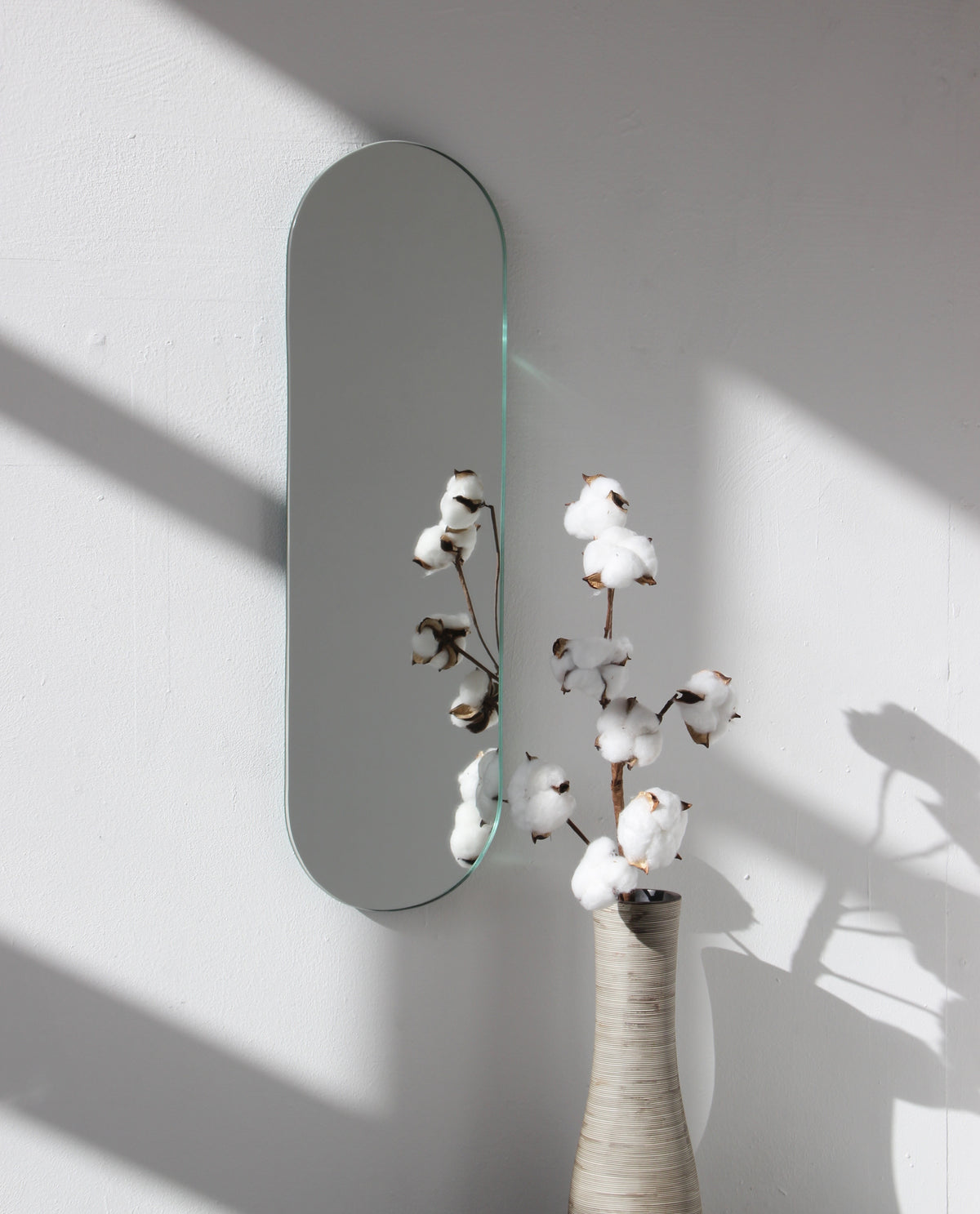 Capsula™ Capsule shaped Minimalist Frameless Mirror