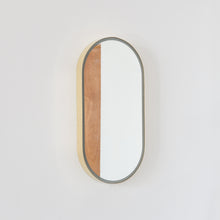 Capsula™ Front Illuminated Capsule shaped Mirror with Elegant Brushed Brass Frame, Customisable