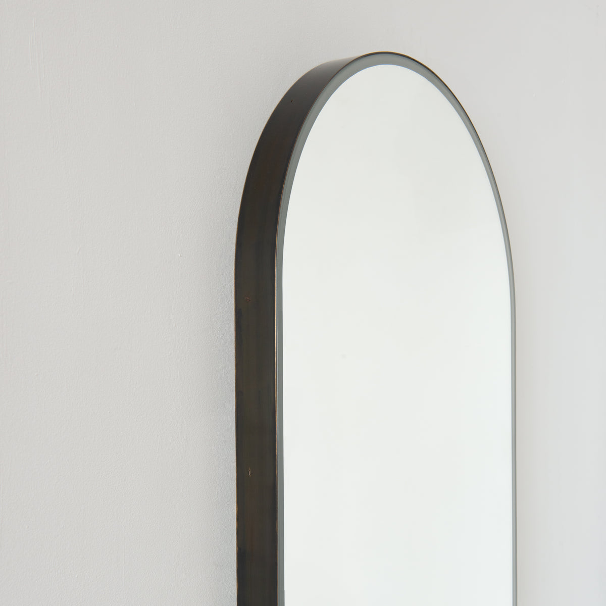 Capsula™ Front Illuminated Capsule shaped Mirror with Bronze Patina Brass Frame, Customisable
