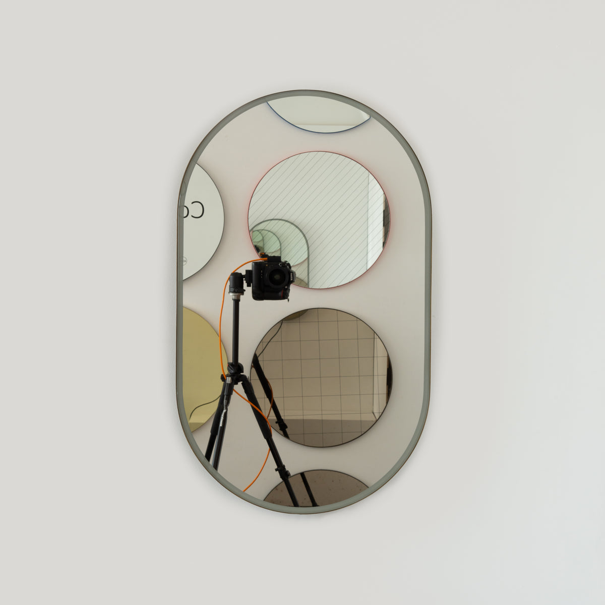 Capsula™ Front Illuminated Capsule shaped Mirror with Bronze Patina Brass Frame, Customisable