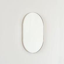 In Stock Capsula Pill shaped Mirror with Modern Nickel Plated Frame