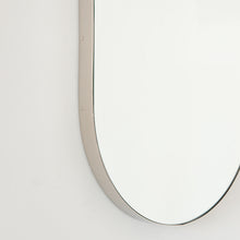 Capsula™ Capsule shaped Mirror with Modern Nickel Plated Frame, Customisable