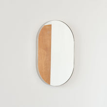 In Stock Capsula Pill shaped Mirror with Modern Nickel Plated Frame