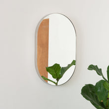 In Stock Capsula Pill shaped Mirror with Modern Nickel Plated Frame