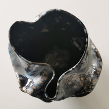 Undulating Form Galaxy Blue Glaze, Unique Ceramic Sculpture Vessel N.78, Objet d'Art