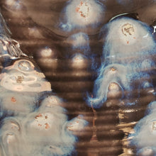 Undulating Form Galaxy Blue Glaze, Unique Ceramic Sculpture Vessel N.78, Objet d'Art