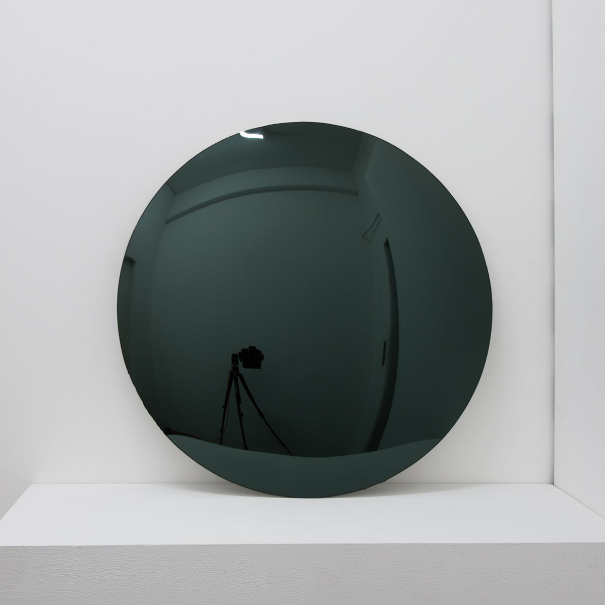 Orbis™ Round Convex Black Tinted Contemporary Frameless Mirror