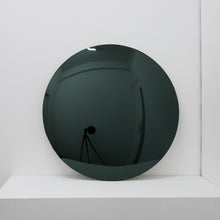Orbis™ Round Convex Black Tinted Contemporary Frameless Mirror