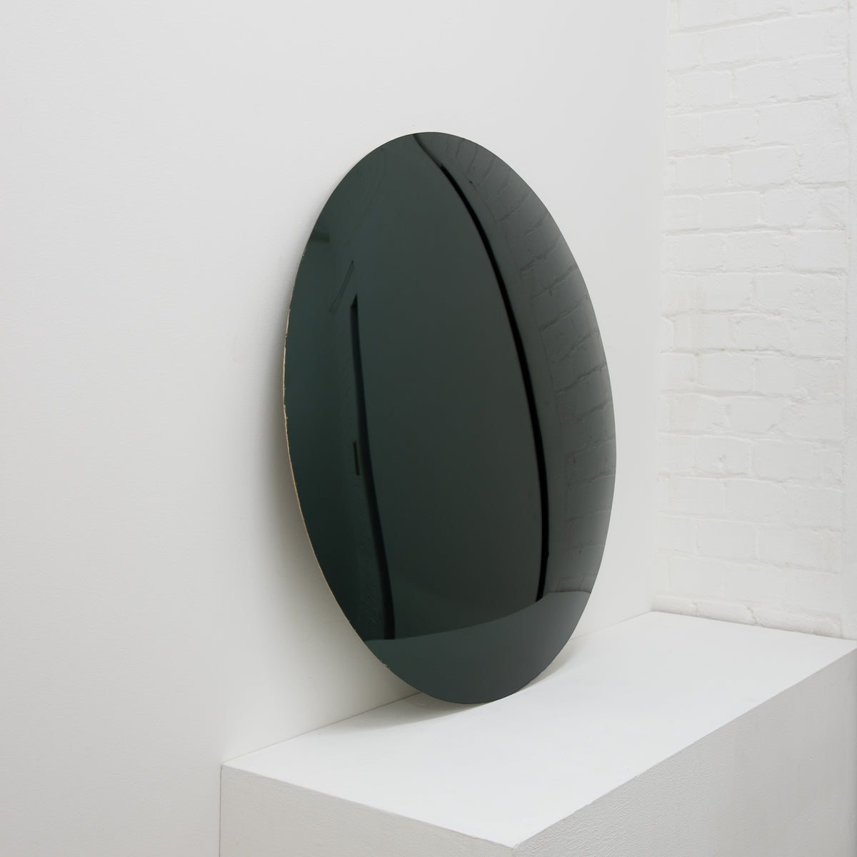 Orbis™ Round Convex Black Tinted Contemporary Frameless Mirror