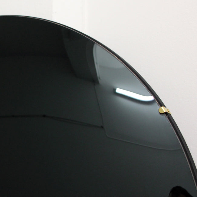 Orbis™ Round Convex Black Tinted Contemporary Frameless Mirror